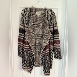 Lucky Brand longer Cardigan Sweater Waterfall Collar